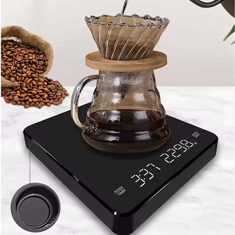Balança Digital Café com Timer Recarregável | Precisão Barista Cafetto