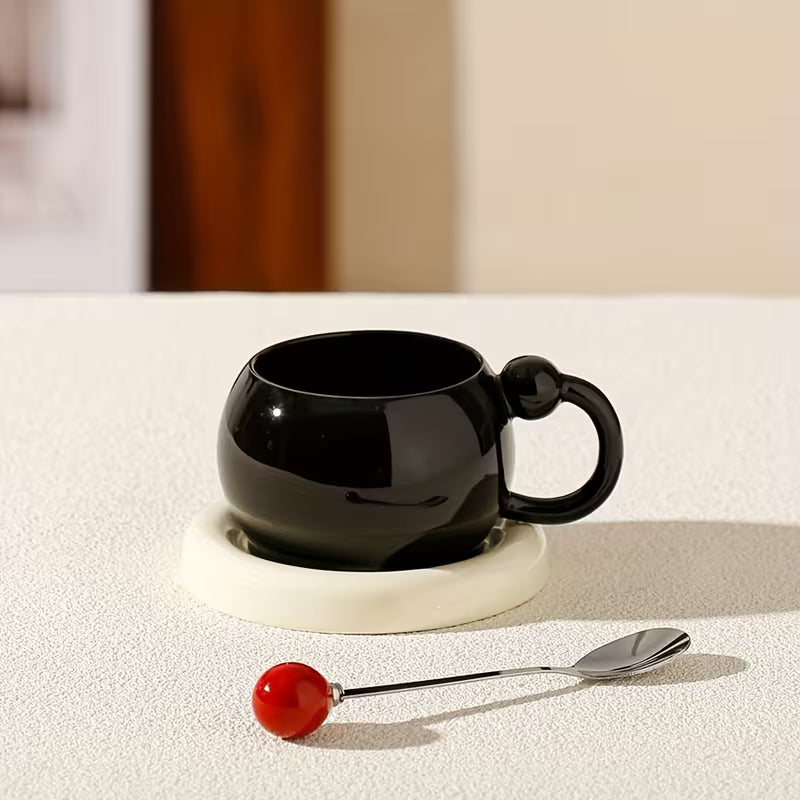 Conjunto 2 Xícaras 180ml com Pires e Colher | Cerâmica Minimalista – Cafetto