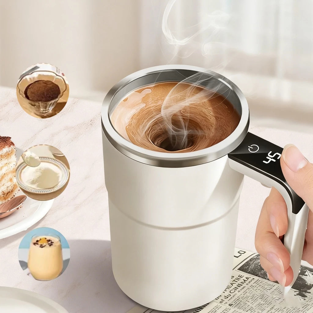 Caneca Mixer Automática Elétrica Inox | Copo Térmico Auto Misturador USB – Cafetto