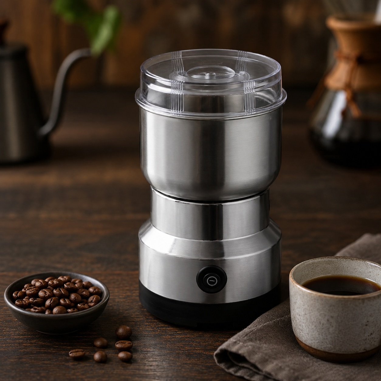 Moedor Elétrico de Café Inox Multifuncional 150W | Grãos e Especiarias Cafetto