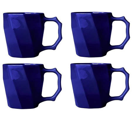 Kit 4 Canecas Cayan 260ml Cerâmica Premium | Design Geométrico Colorido – Cafetto