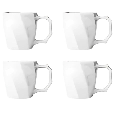 Kit 4 Canecas Cayan 260ml Cerâmica Premium | Design Geométrico Colorido – Cafetto