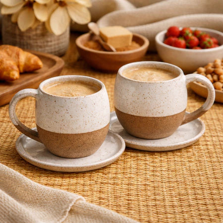 Xícara Orgânica Artesanal 120ml Cafetto – Cerâmica Premium Bojuda para Café e Chá