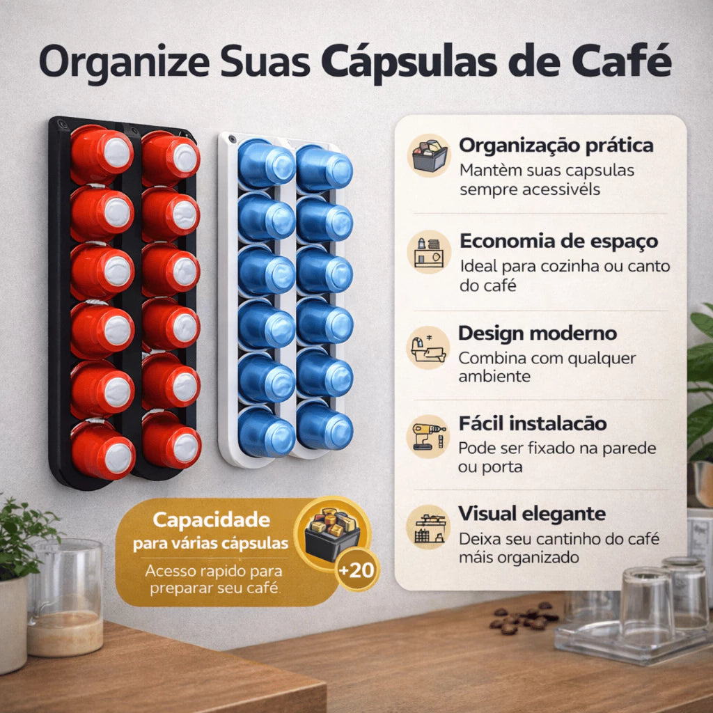 Porta Cápsulas Cafetto® – Organização e Espaço Inteligente