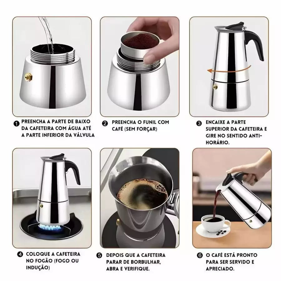 Cafeteira Inox 12 Xícaras Cafetto® – Sabor e Durabilidade
