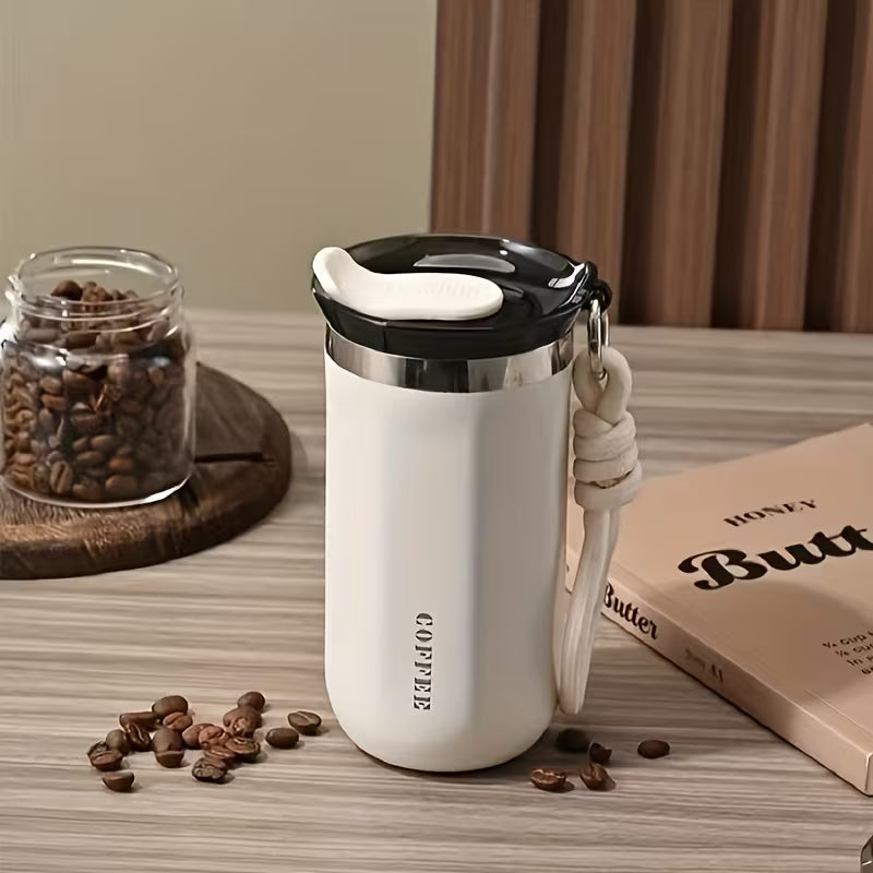 Caneca Térmica Inox com Tampa Cafetto – Copo de Viagem Isolado Premium para Café e Chá