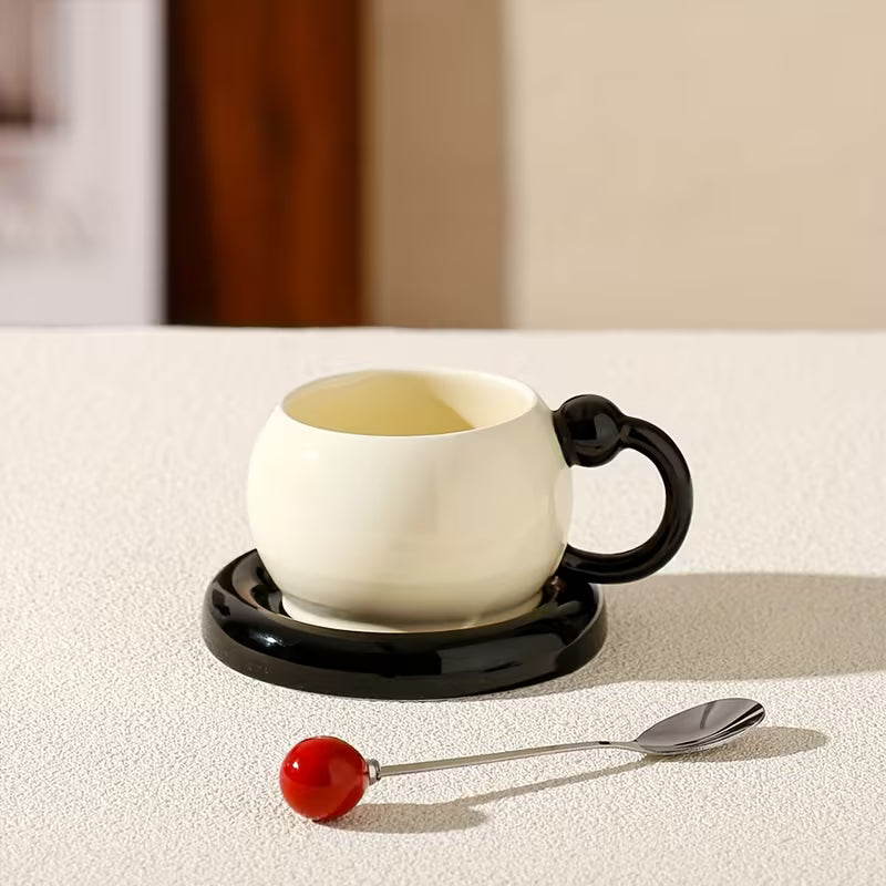 Conjunto 2 Xícaras 180ml com Pires e Colher | Cerâmica Minimalista – Cafetto