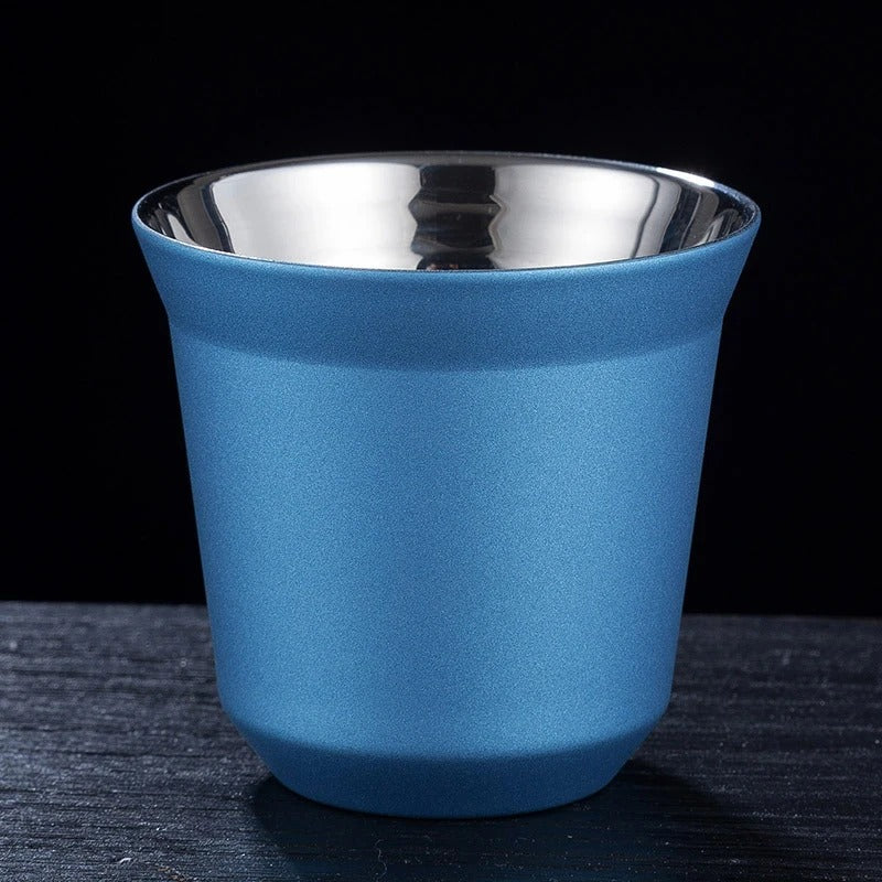 Xícara Inox Dupla 80ml Cafetto – Copo Térmico Portátil p/ Espresso, Café e Drinks