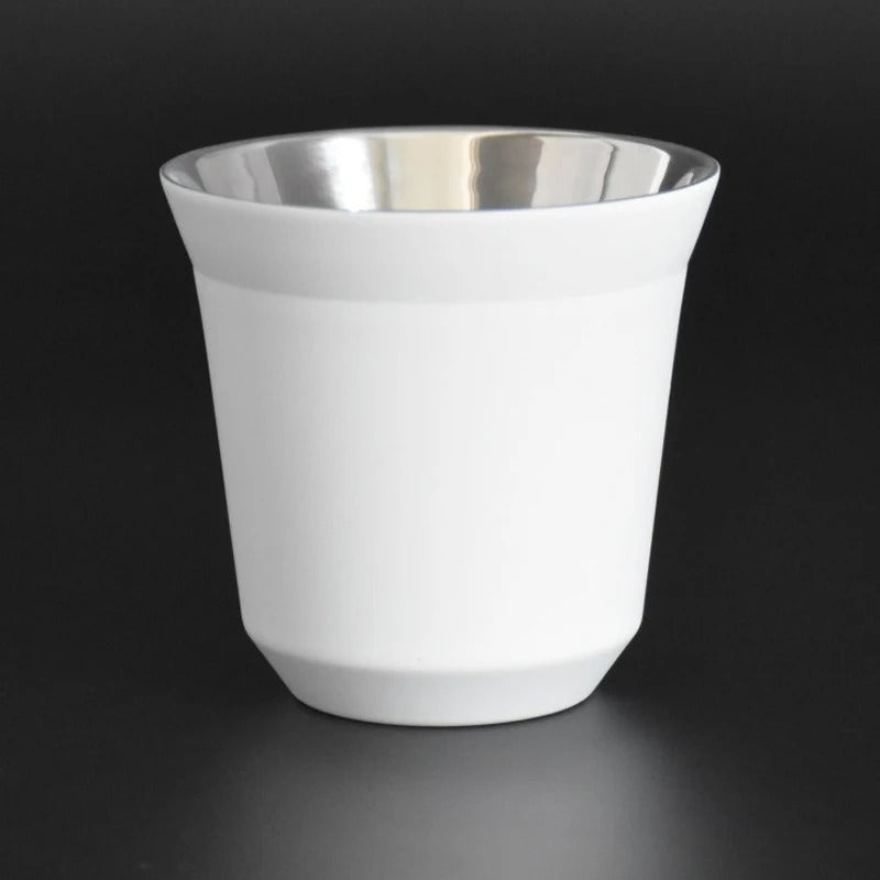 Xícara Inox Dupla 80ml Cafetto – Copo Térmico Portátil p/ Espresso, Café e Drinks
