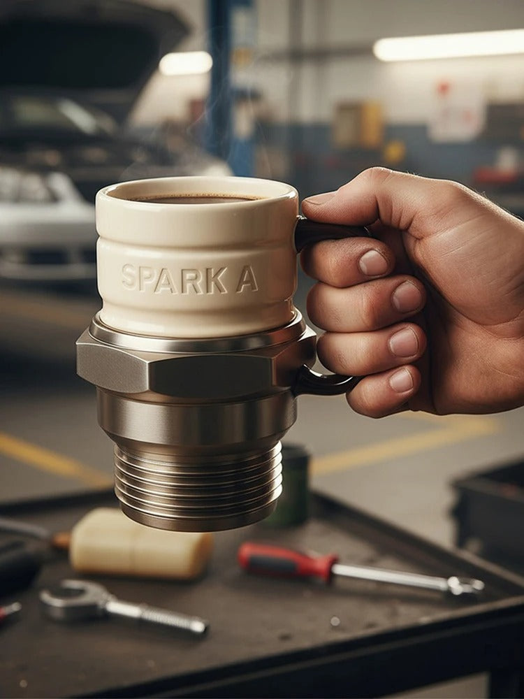 Caneca Automotiva Vela de Ignição Premium | Design Industrial Exclusivo – Cafetto