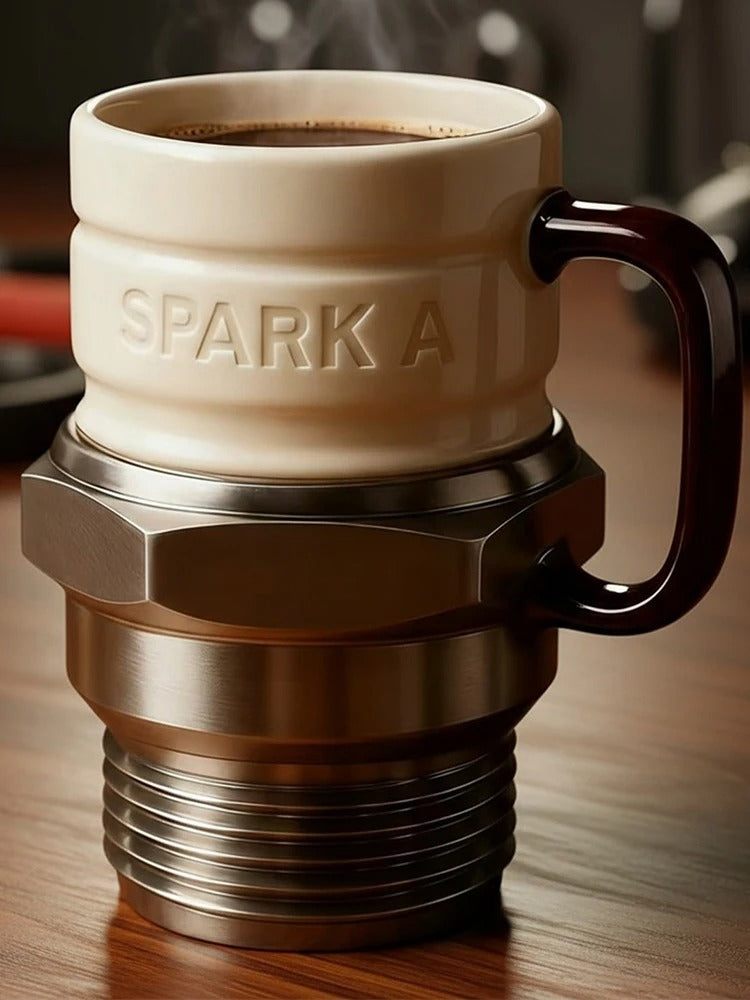 Caneca Automotiva Vela de Ignição Premium | Design Industrial Exclusivo – Cafetto