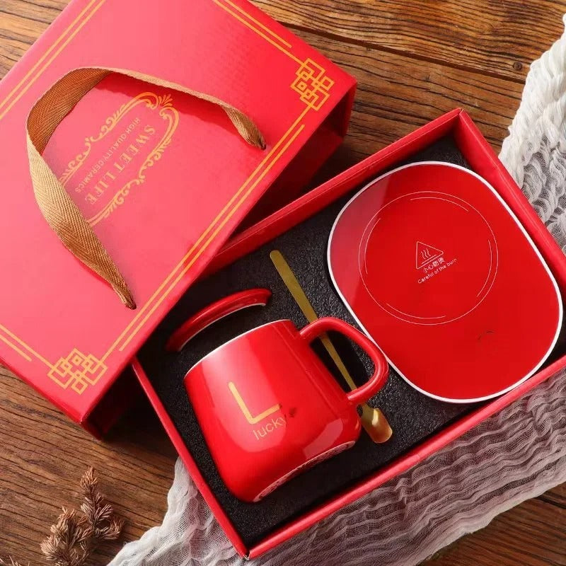Caneca Térmica Elétrica USB 55°C com Colher | Aquecimento Inteligente – Cafetto