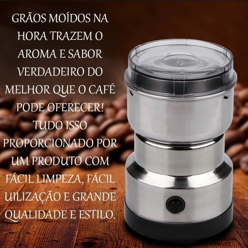 Moedor Elétrico de Café Inox Multifuncional 150W | Grãos e Especiarias Cafetto