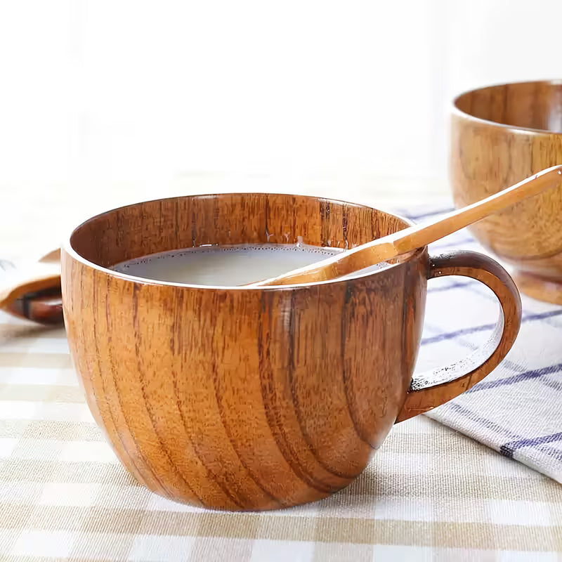 Xícara de Madeira Maciça Cafetto – Elegante, Térmica e Artesanal