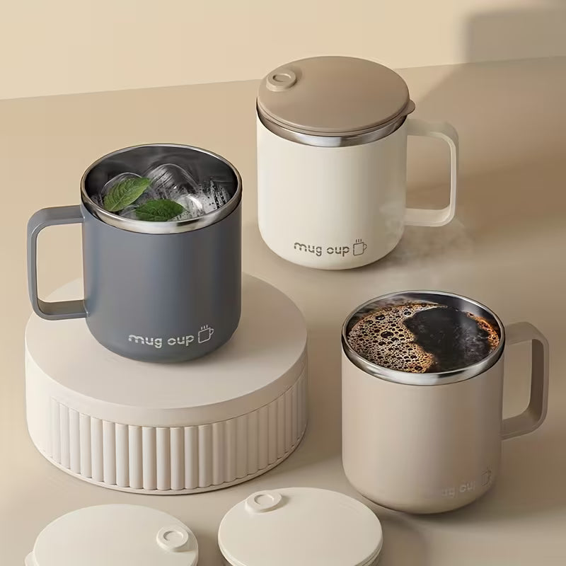 Caneca Térmica Inox com Tampa Cafetto – Copo Portátil Antiderrapante p/ Café e Chá