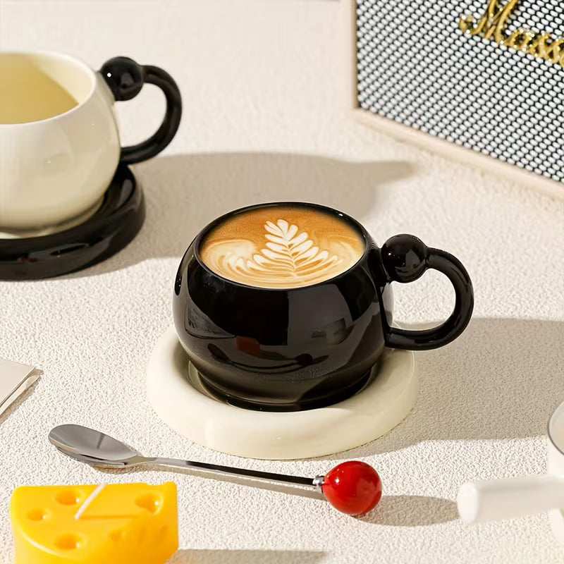 Conjunto 2 Xícaras 180ml com Pires e Colher | Cerâmica Minimalista – Cafetto
