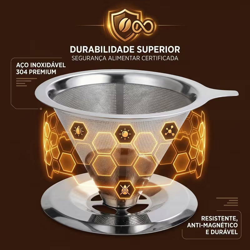 Coador de Café Inox 304 Reutilizável Pour Over | Sem Filtro de Papel – Cafetto