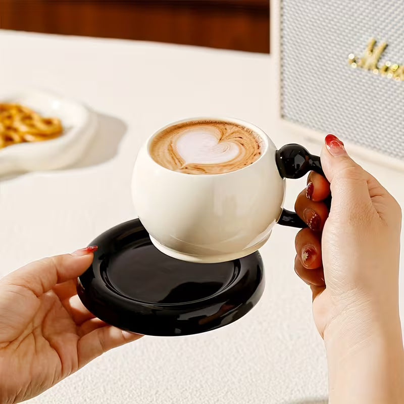 Conjunto 2 Xícaras 180ml com Pires e Colher | Cerâmica Minimalista – Cafetto