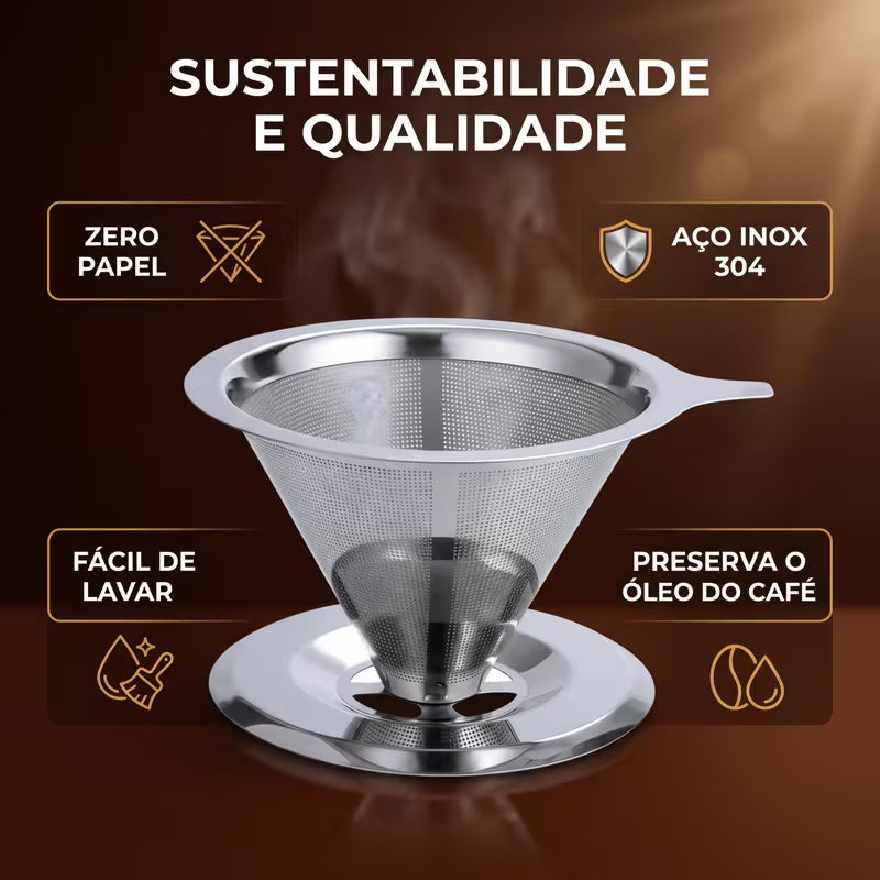 Coador de Café Inox 304 Reutilizável Pour Over | Sem Filtro de Papel – Cafetto
