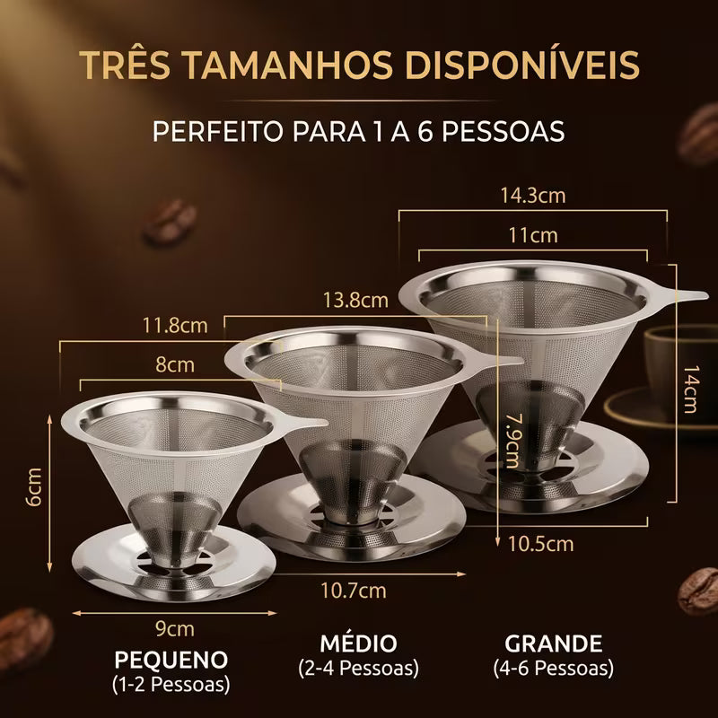 Coador de Café Inox 304 Reutilizável Pour Over | Sem Filtro de Papel – Cafetto