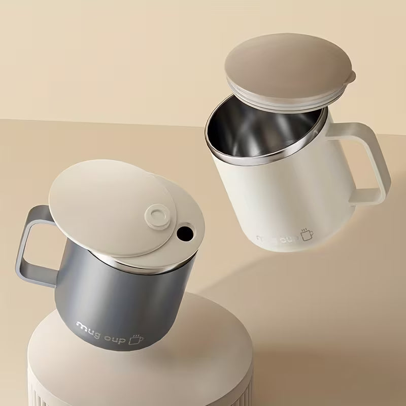Caneca Térmica Inox com Tampa Cafetto – Copo Portátil Antiderrapante p/ Café e Chá