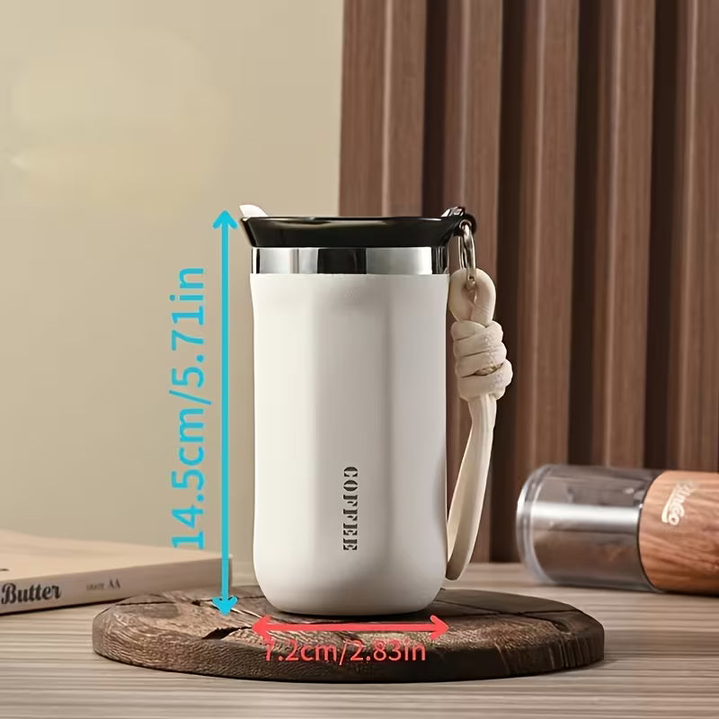 Caneca Térmica Inox com Tampa Cafetto – Copo de Viagem Isolado Premium para Café e Chá