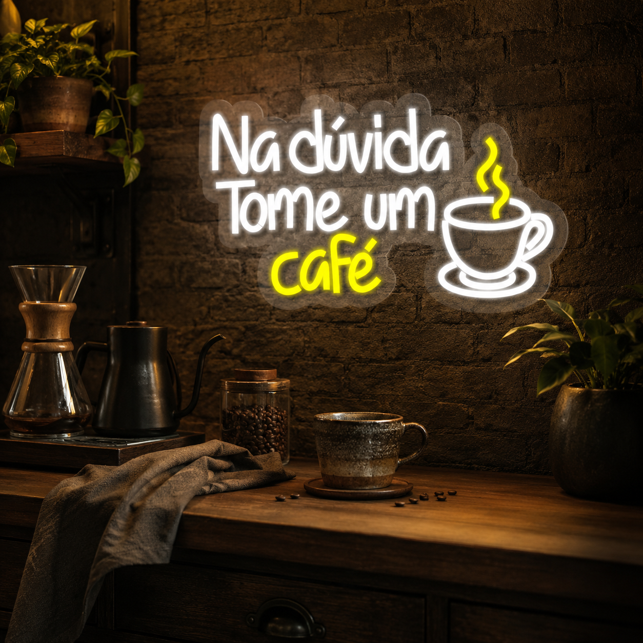 Luminária Neon Café Cafetto® – Visibilidade e Estilo