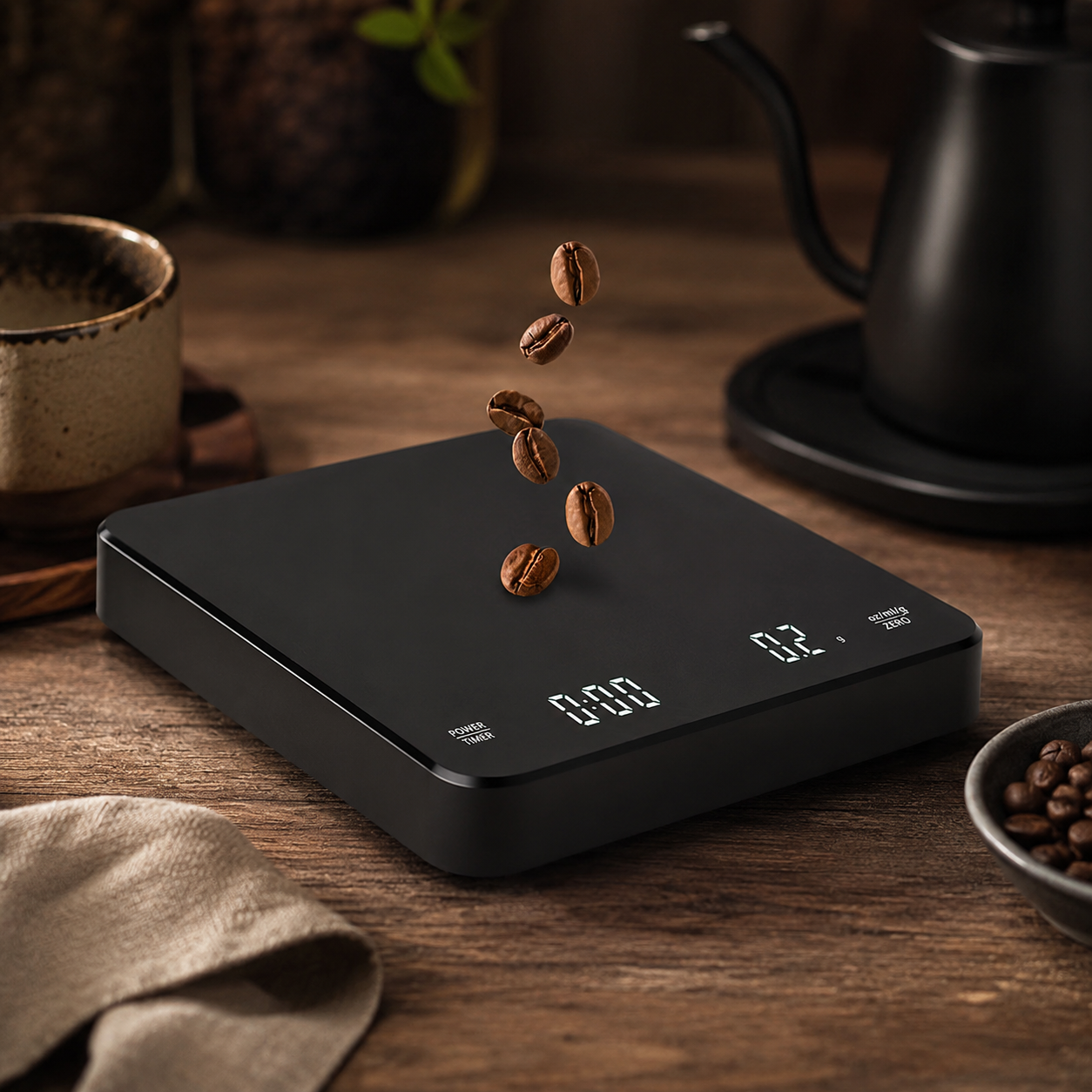 Balança Digital Café com Timer Recarregável | Precisão Barista Cafetto
