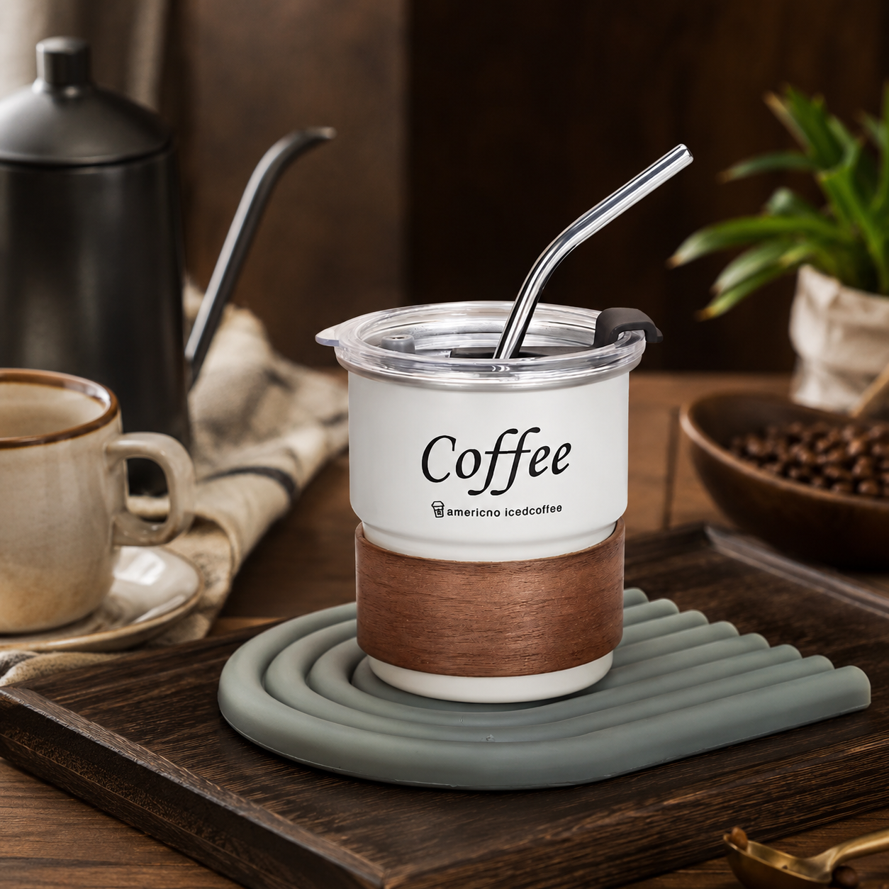 Kit 6 Copos Térmicos 500ml Cafetto – Conjunto Inox Isolado p/ Café, Chá e Viagem