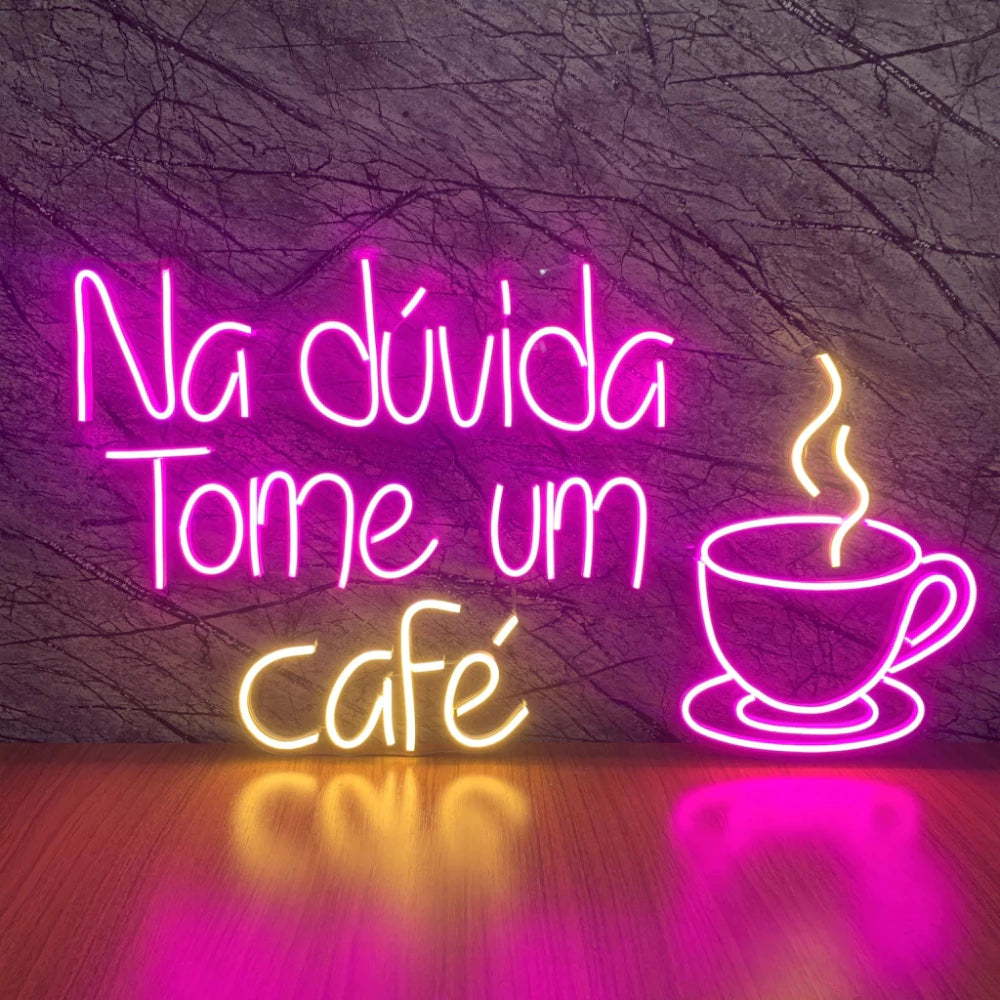 Luminária Neon Café Cafetto® – Visibilidade e Estilo