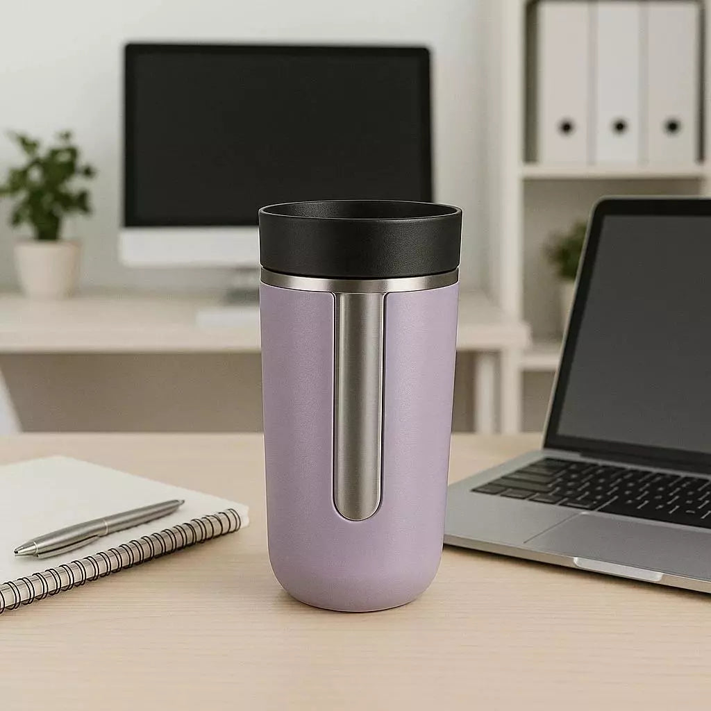 Copo Térmico Inox 350ml com Tampa Antivazamento | Parede Dupla Quente e Frio – Cafetto