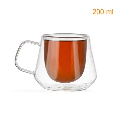 Xícara Vidro Duplo 200ml Cafetto – Térmica, Resistente e Elegante