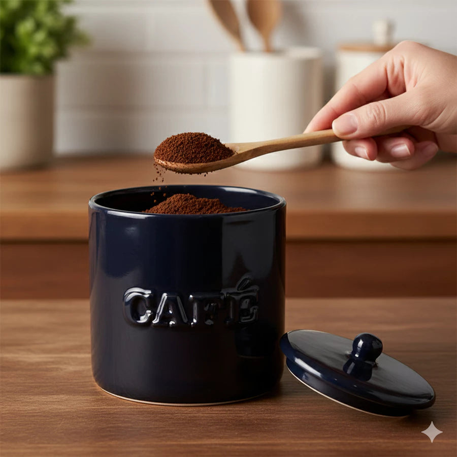 Pote de Cerâmica Cafetto® – Charme e Organização Elegante