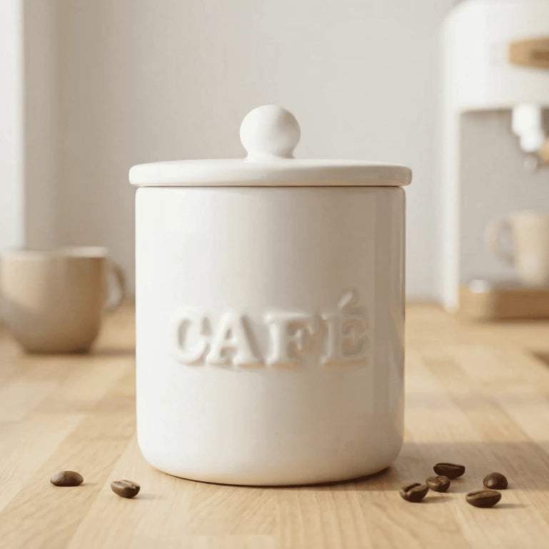 Pote de Cerâmica Cafetto® – Charme e Organização Elegante