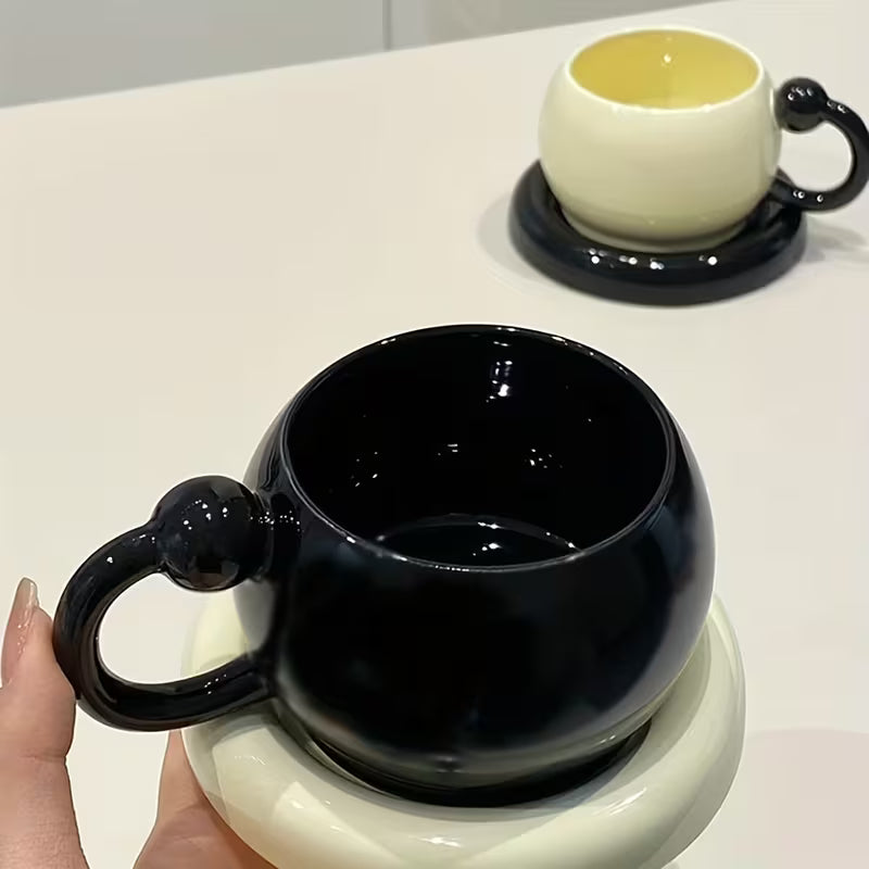 Conjunto 2 Xícaras 180ml com Pires e Colher | Cerâmica Minimalista – Cafetto