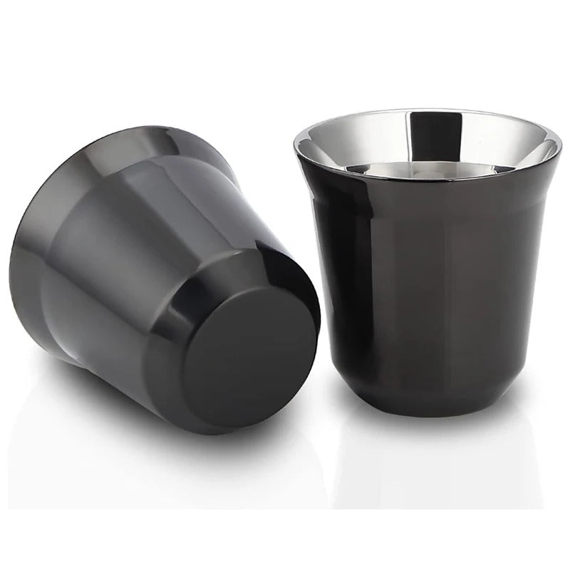 Xícara Inox Dupla 80ml Cafetto – Copo Térmico Portátil p/ Espresso, Café e Drinks