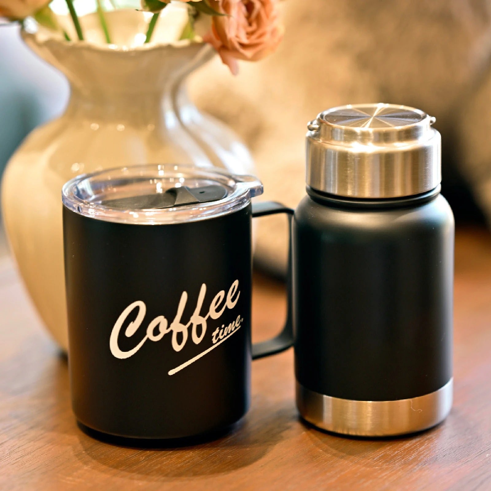 Caneca de Madeira Artesanal 400ml | Estilo Rústico Premium Cafetto