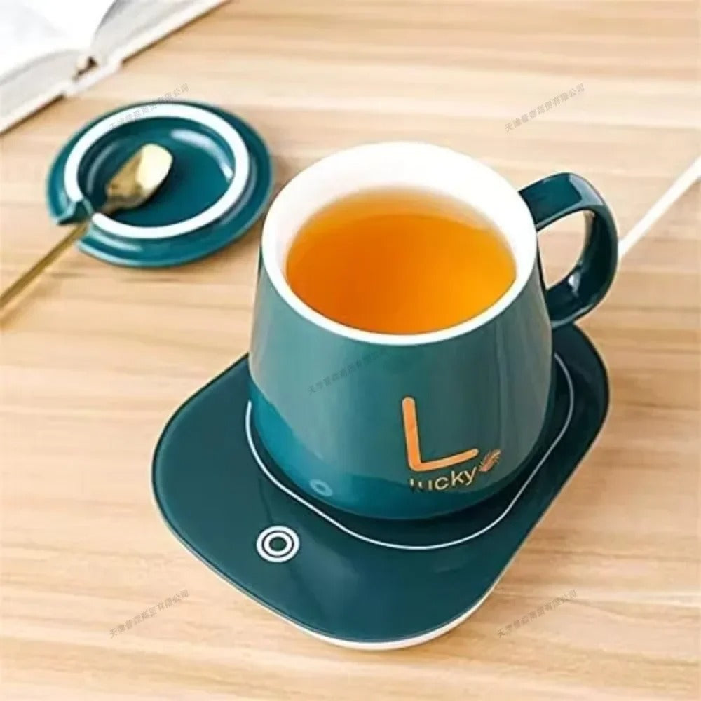 Caneca Térmica Elétrica USB 55°C com Colher | Aquecimento Inteligente – Cafetto