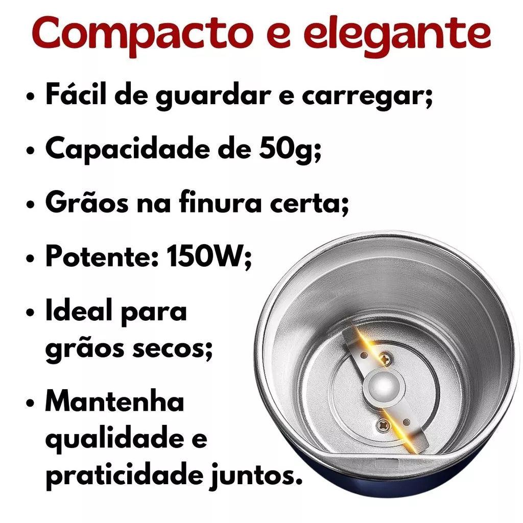 Moedor Elétrico de Café Premium 110V | Grãos e Especiarias Cafetto