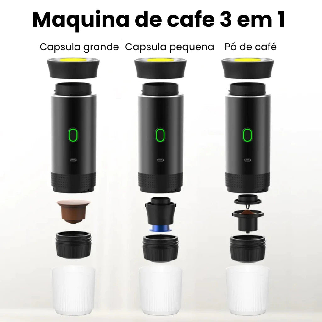 Cafeteira 3 em 1 Cafetto® – Café Rápido e Liberdade Total