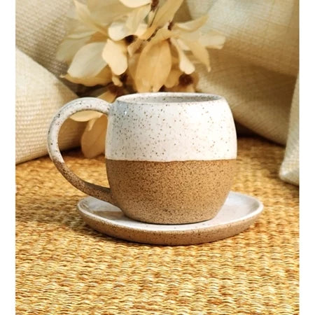 Xícara Orgânica Artesanal 120ml Cafetto – Cerâmica Premium Bojuda para Café e Chá